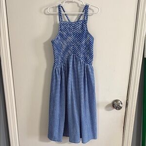 Zara Blue and White Gingham Summer Dress